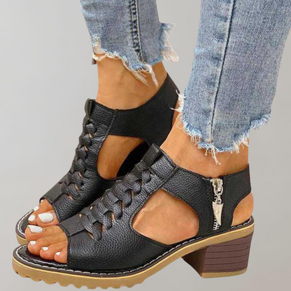 Anna - Orthopädische Damen Sandalen Mit Absatz | Stilvolle Sommerschuhe Im Spitzendesign-2