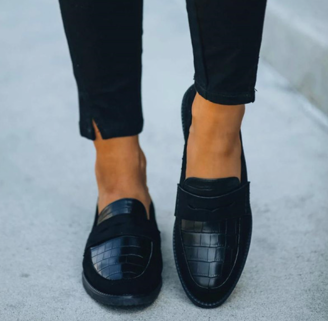 Leyna - Elegante Damen Loafers Schwarz - Stilvolle Flache Schuhe für Frühling und Sommer-3