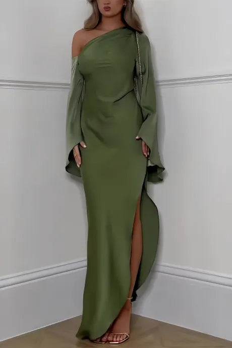 Liviana – Elegantes Damenkleid Mit Asymmetrischem Ausschnitt Für Festliche Anlässe
