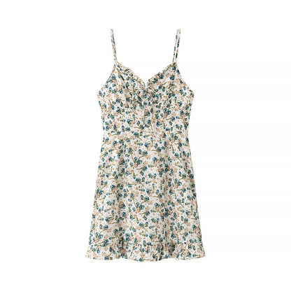 Damen Mini Kleid Blau Größe M Baumwollmischung Meerjungfrau Saum Blumendruck-3