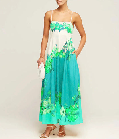 Variant image for Lena Damen Midi Kleid - Smocked Mieder - Paisley Print - A-Linie - Sommerkleider für Freizeit und Urlaub-41