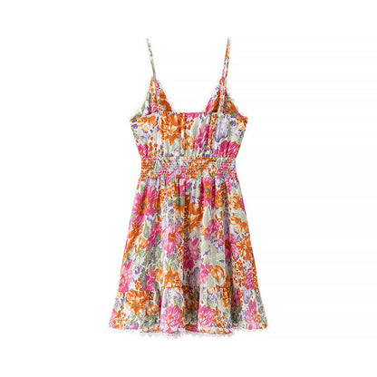 Damen Mini Kleid Blau Größe M Baumwollmischung A-Line mit Rüschensaum für Sommerkleider-3