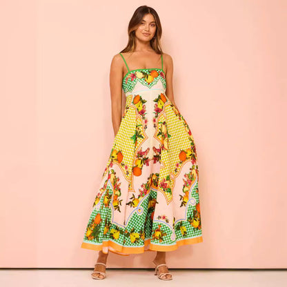 Variant image for Lena Damen Midi Kleid - Smocked Mieder - Paisley Print - A-Linie - Sommerkleider für Freizeit und Urlaub-14