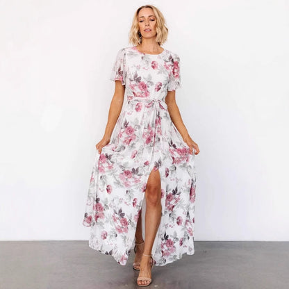 Variant image for Lena Floral Maxikleid Damen - Schlanker Schnitt, Blumendruck, Lange Kleider Sommer-1