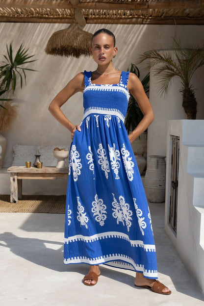 Variant image for Lena Maxikleid Sommer Damen - Ärmelloses Riemchendesign - Fließender Stoff für Strand & Freizeit-9