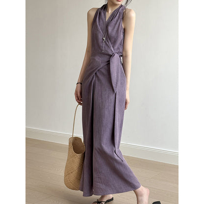 Lena Damen Halter Neck Kleid - Elegantes Abendkleid für Sommerpartys und besondere Anlässe-1