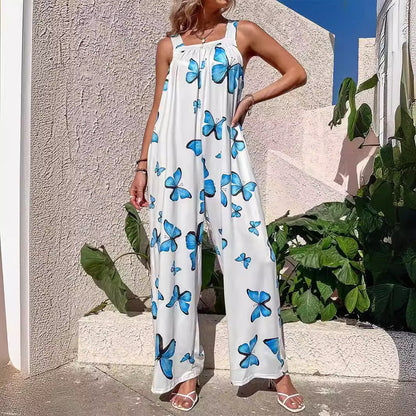 Lena Damen Jumpsuit - Leichter Ärmelloser Overall mit Weitem Bein für Sommer Freizeit-3