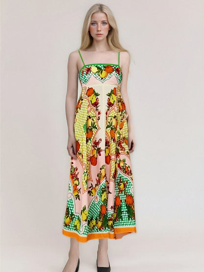 Variant image for Lena Maxikleid für Frauen - Trägerlos - Hohe Taille - Abstrakter Druck - Leicht und Fließend-25