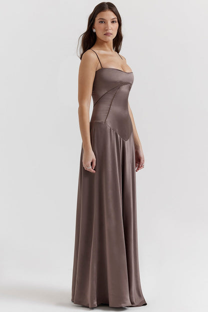 Lena Abendkleid Lang Aus Satin – A-Linie Mit Spaghetti-Trägern Für Elegante Anlässe-6