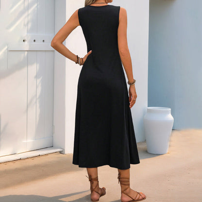 Lena Damen Sommerkleid - Ärmellos mit Floraler Stickerei - Entspannte Passform aus Baumwolle - Ideal für Freizeit und Sommer-3