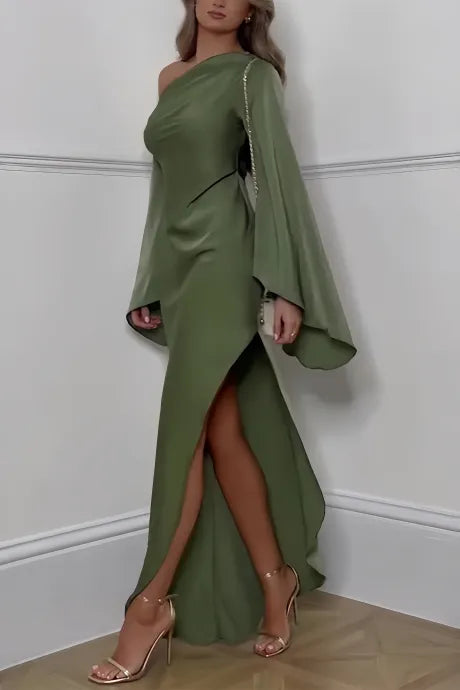 Liviana – Elegantes Damenkleid Mit Asymmetrischem Ausschnitt Für Festliche Anlässe