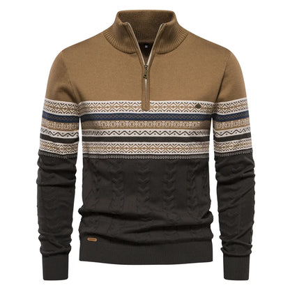 Variant image for Herren Pullover Grau Größe M Retro-Muster Strickstoff-1
