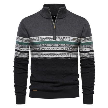 Variant image for Herren Pullover Grau Größe M Retro-Muster Strickstoff-16
