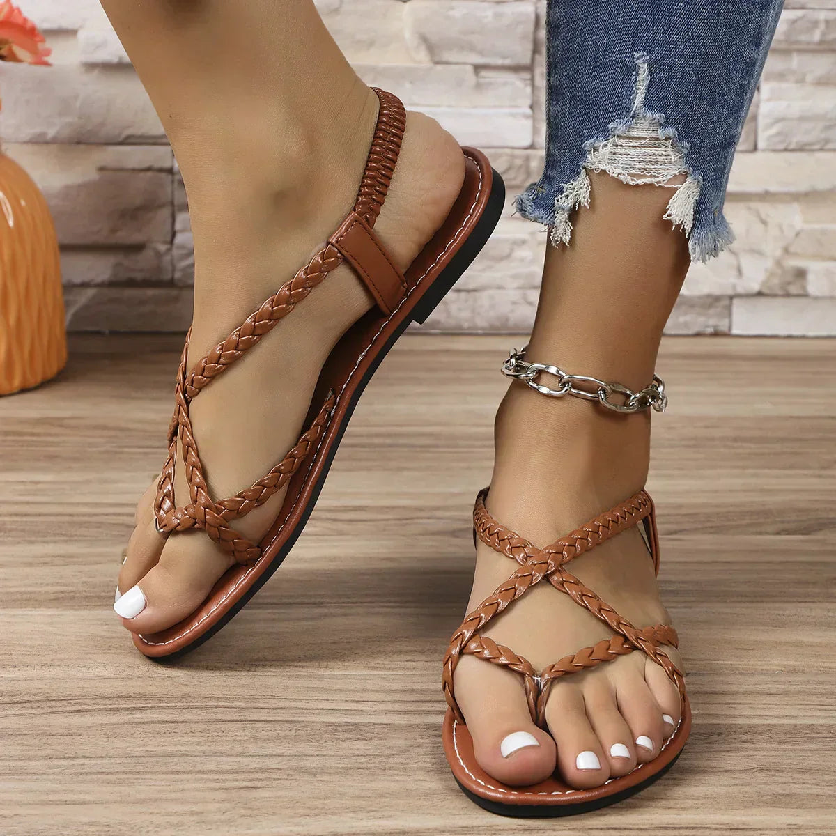 Anna™ Damen Sandalen - Flache Sommerschuhe für Komfort an Warmen Tagen-3