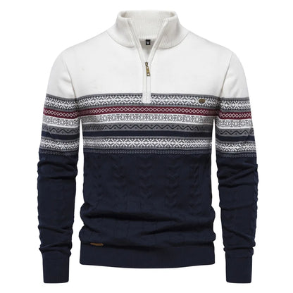 Herren Pullover Grau Größe M Retro-Muster Strickstoff-2