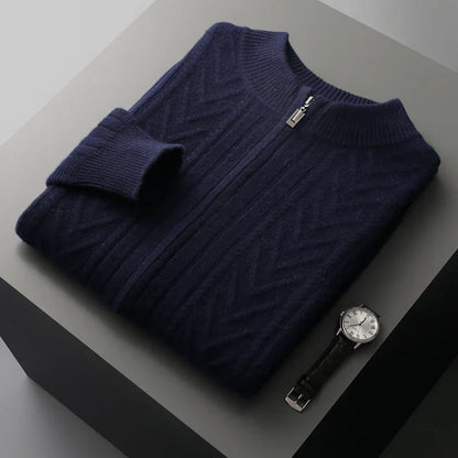 Variant image for Herrenpullover Grau Größe M Wollmischung Kabelstrick Design-19