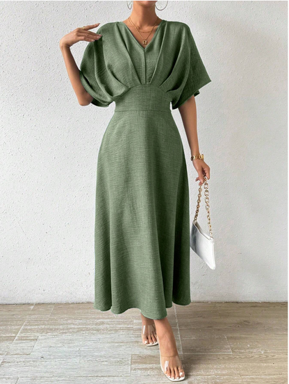 Variant image for Adeline – Elegantes Maxikleid Sommer für Damen mit V-Ausschnitt und Fledermausärmeln, Ideal für Festliche Anlässe-25