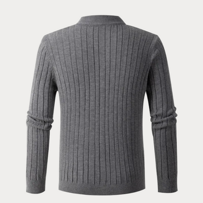 Herrenpullover Halbzip Schwarz Größe M Polyester-6