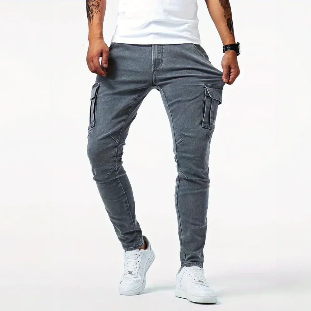 VINCENT – Stretch-Cargo-Jeans für Herren