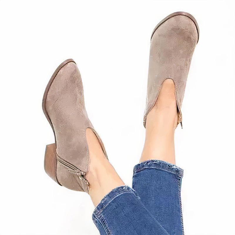 Kaylee - Elegante Damen Knöchelstiefel Aus Hochwertigem Mit Reißverschluss