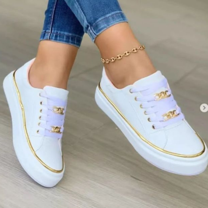 Anna | Damen Sneaker Weiß im Casual Stil für Alltag und Freizeit-1