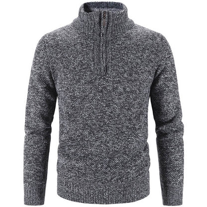 Variant image for Herren Pullover Grau Größe M Fleece Viertel-Reißverschluss Plüschfutter-25