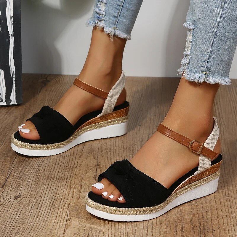 Sabela - Elegante Gladiator Sandalen Damen mit Keildesign für Sommerschuhe