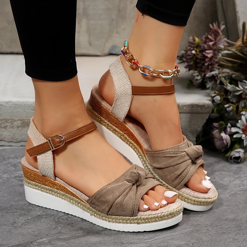 Anna - Elegante Gladiator Sandalen Damen mit Keildesign für Sommerschuhe-6