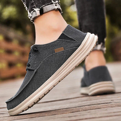 Max: Herren Sneaker – Bequeme Weiße Slip-on-Schuhe aus Canvas für Freizeit und Alltag-4