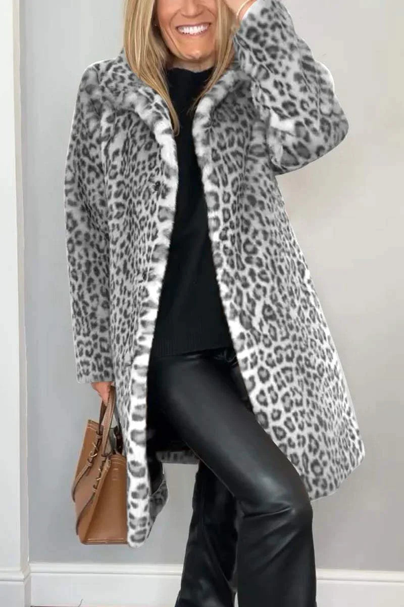 ZOE – Damen-Wintermantel mit Animal-Print