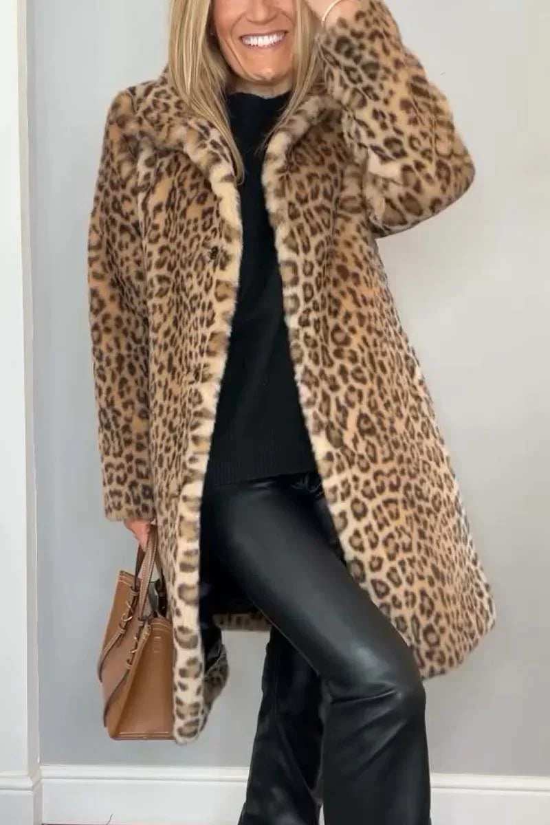 ZOE – Damen-Wintermantel mit Animal-Print