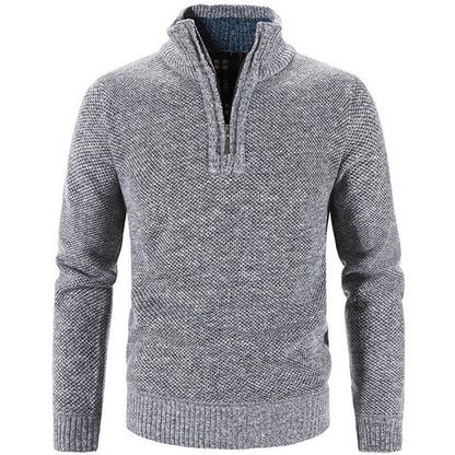 Variant image for Herren Pullover Grau Größe M Fleece Viertel-Reißverschluss Plüschfutter-19