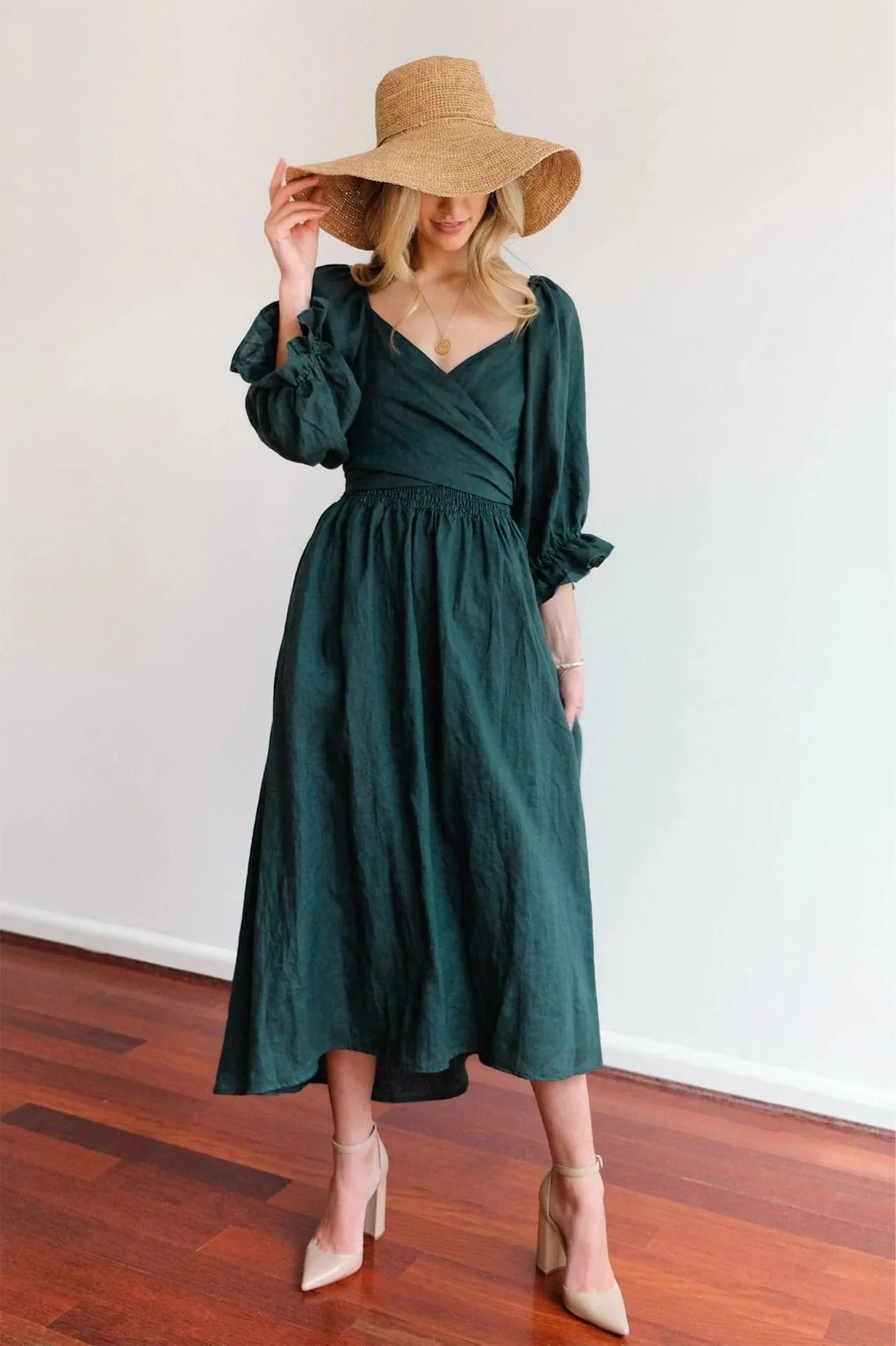 Variant image for Emilia™ Damenkleid Mit Französischen Rüschenärmeln – Elegantes Festliches Kleid Für Hochzeitsgast-17