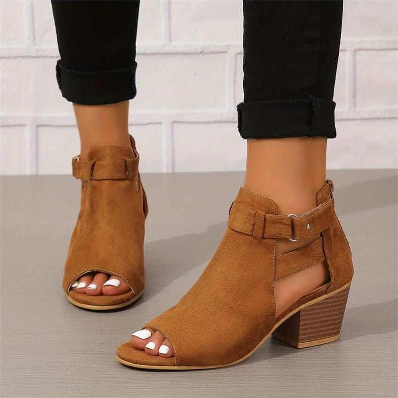Norbana – Elegante Wildleder Sandalen mit Absatz für besondere Anlässe