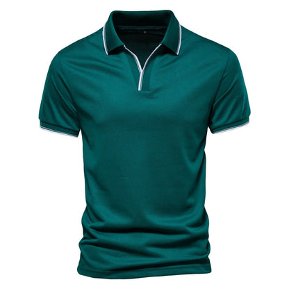 Variant image for Max | Herren Polohemd Hellblau mit V-Ausschnitt – Atmungsaktives Polo Hemd für Freizeit und legere Anlässe-11