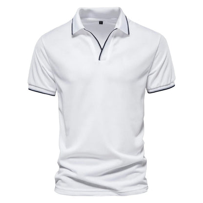 Variant image for Max | Herren Polohemd Hellblau mit V-Ausschnitt – Atmungsaktives Polo Hemd für Freizeit und legere Anlässe-16